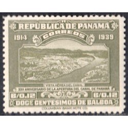 Panama 220 1939 Vista aérea del canal MH Panama 220 1939 Vista aérea del canal MH