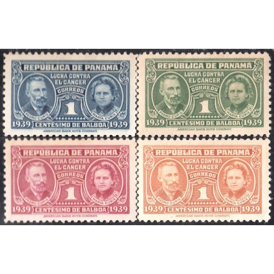 Panama 211/14 1939 Pedro Curie y María Curie MH Panama 211/14 1939 Pedro Curie y María Curie MH