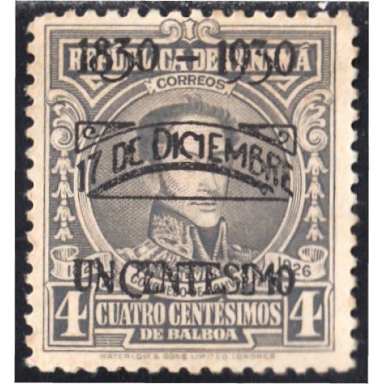 Panama 160 1930 Centenario de la muerte de Simón Bolívar sin goma Panama 160 1930 Centenario de la muerte de Simón Bolívar sin goma