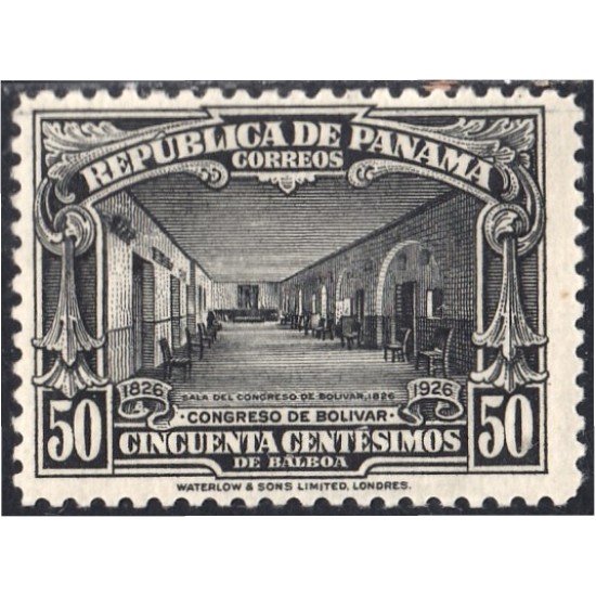 Panama 156 1926 Sala del Congreso de Bolívar sin goma Panama 156 1926 Sala del Congreso de Bolívar sin goma
