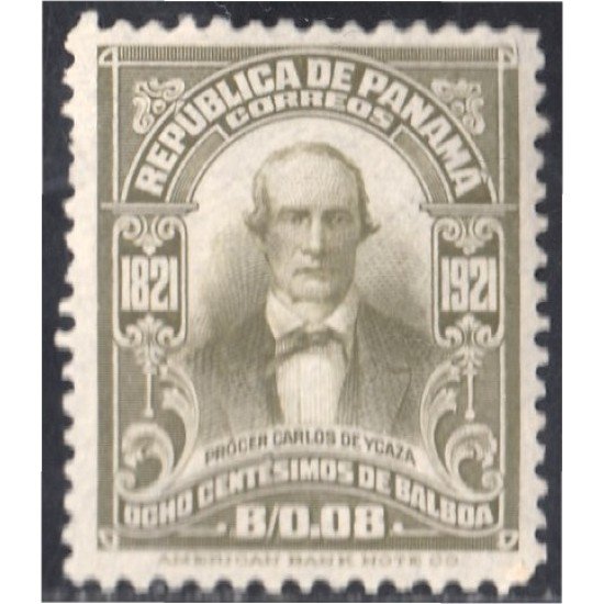 Panama 127 1921 Prócer de Carlos Ycaza sin goma Panama 127 1921 Prócer de Carlos Ycaza sin goma