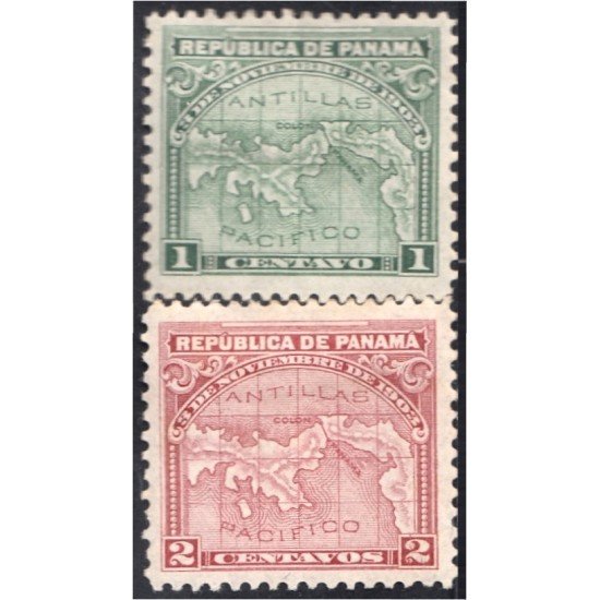 Panama 79/80 1905 Mapa de Panamá sin goma Panama 79/80 1905 Mapa de Panamá sin goma