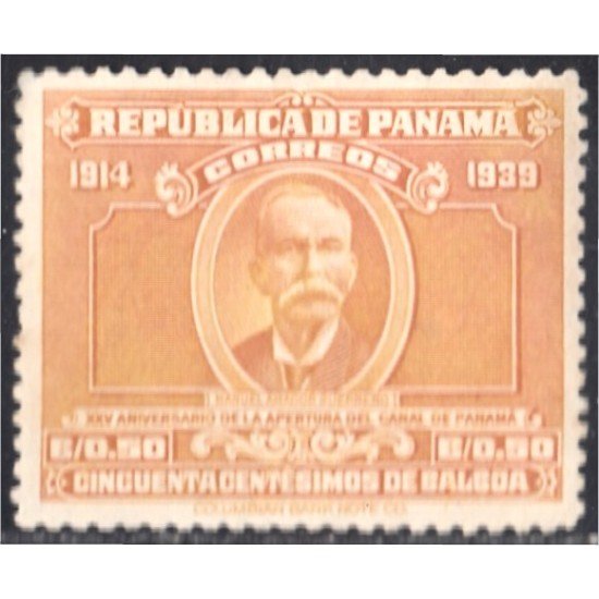 Panama 222 1939 Manuel Amador Guerrero sin goma Panama 222 1939 Manuel Amador Guerrero sin goma
