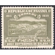Panama 220 1939 Vista aérea del canal sin goma Panama 220 1939 Vista aérea del canal sin goma