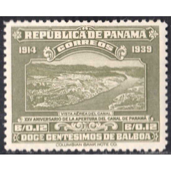 Panama 220 1939 Vista aérea del canal sin goma Panama 220 1939 Vista aérea del canal sin goma
