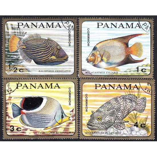 Panama 482/85 1968 Peces Fishes usados Panama 482/85 1968 Peces Fishes usados
