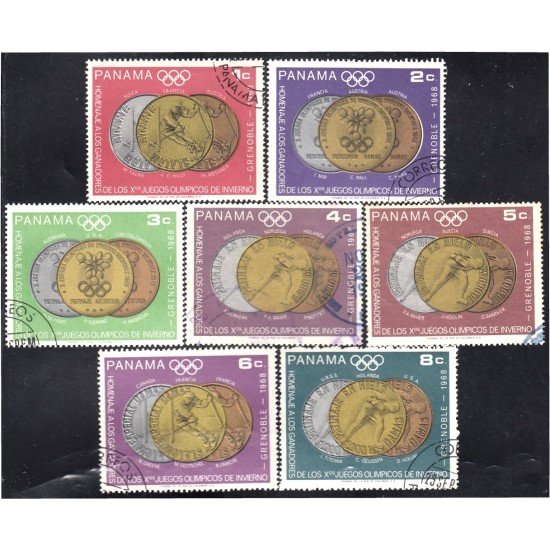 Panama 475/81 1968 Medallas juegos olímpicos de invierno usados