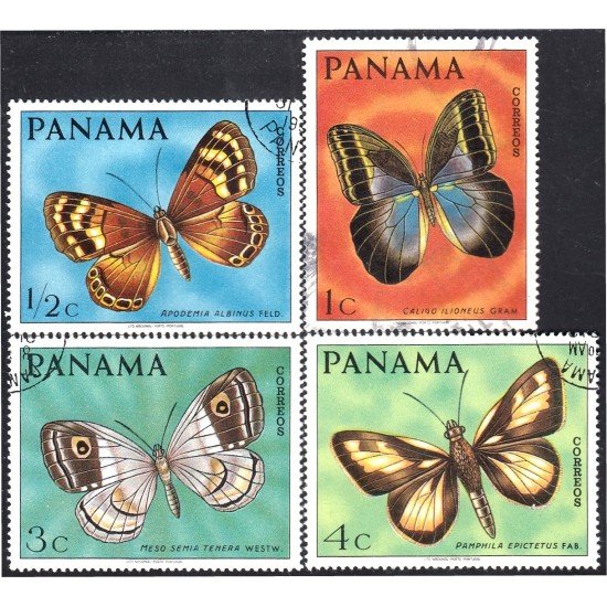 Panama 471/74 1968 Mariposas Butterflies usados Panama 471/74 1968 Mariposas Butterflies usados
