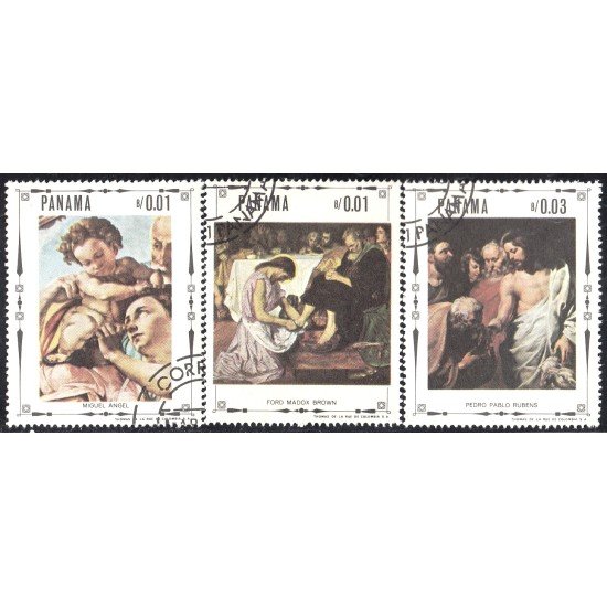 Panama 466/68 1967 Pinturas de Miguel Ángel Brown y Rubens usados Panama 466/68 1967 Pinturas de Miguel Ángel Brown y Rubens usados