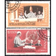 Panama 423/24 1967 Su Santidad Juan Pablo VI usados Panama 423/24 1967 Su Santidad Juan Pablo VI usados