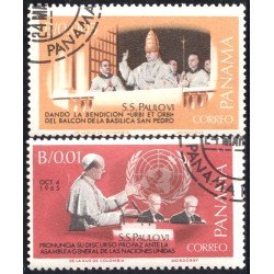 Panama 423/24 1967 Su Santidad Juan Pablo VI usados Panama 423/24 1967 Su Santidad Juan Pablo VI usados