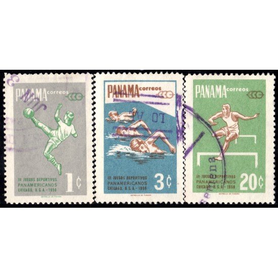Panama 333/35 1959 III Juegos Deportivos Panamericanos en Chicago USA usados Panama 333/35 1959 III Juegos Deportivos Panamericanos en Chicago USA usados