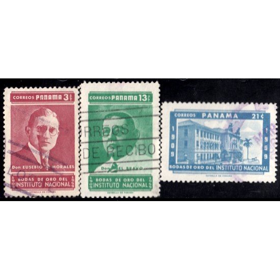 Panama 330/32 1959 Eusebio Morales y Abel Bravo Instituto Nacional usados Panama 330/32 1959 Eusebio Morales y Abel Bravo Instituto Nacional usados