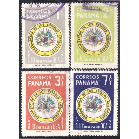 Panama 314/17 1958 10º Aniversario de la OEA usados Panama 314/17 1958 10º Aniversario de la OEA usados
