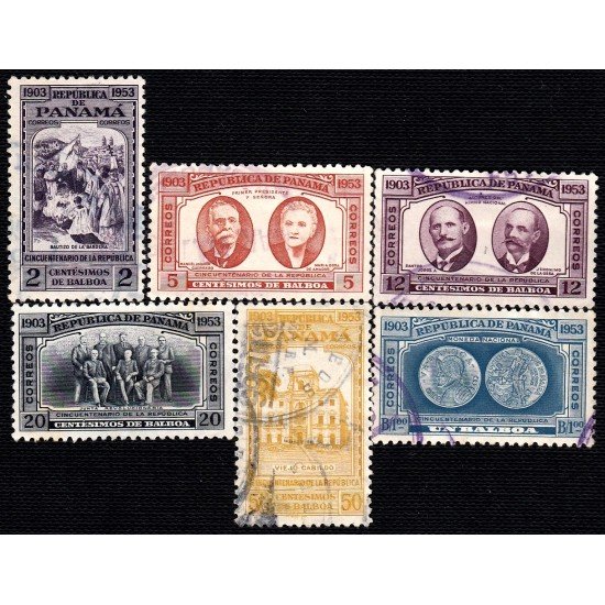 Panama 289/94 1953 50 Años de la República usados Panama 289/94 1953 50 Años de la República usados