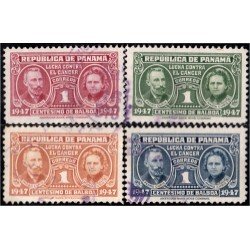 Panama 256/56c 1947 Pedro Curie y Marie Curie usados Panama 256/56c 1947 Pedro Curie y Marie Curie usados