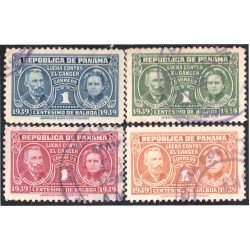 Panama 211/14 1939 Pedro Curie y María Curie usados Panama 211/14 1939 Pedro Curie y María Curie usados