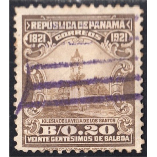 Panama 130 1921 Iglesia de la Villa de los Santos usado Panama 130 1921 Iglesia de la Villa de los Santos usado