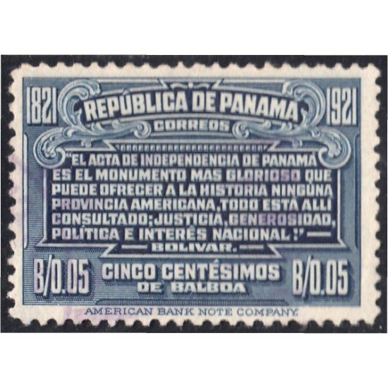 Panama 126 1921 Acta de Independencia usados Panama 126 1921 Acta de Independencia usados