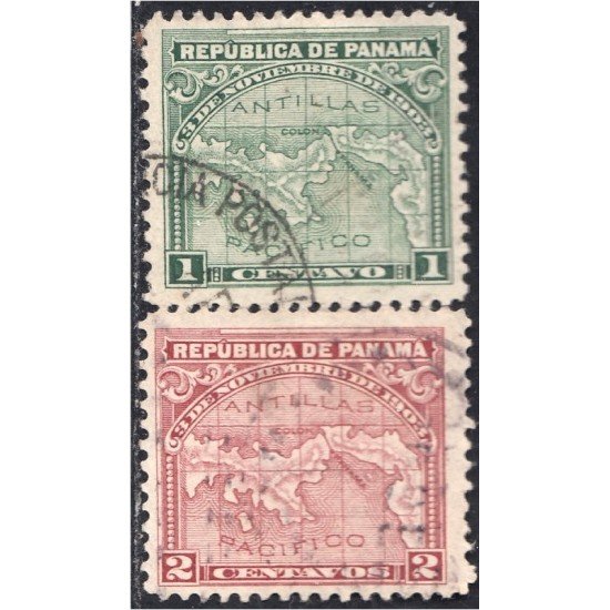 Panama 79/80 1905 Mapa de Panamá usados Panama 79/80 1905 Mapa de Panamá usados