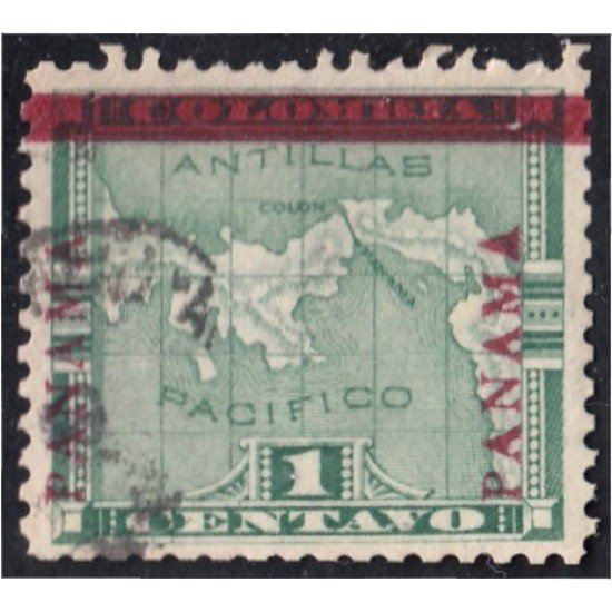Panama 13B 1903/04 Mapa de Panamá usado Panama 13B 1903/04 Mapa de Panamá usado