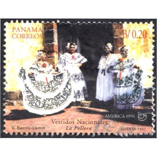 Panama 1159 1997 América Upaep Vestidos Nacionales La Pollera usados Panama 1159 1997 América Upaep Vestidos Nacionales La Pollera usados