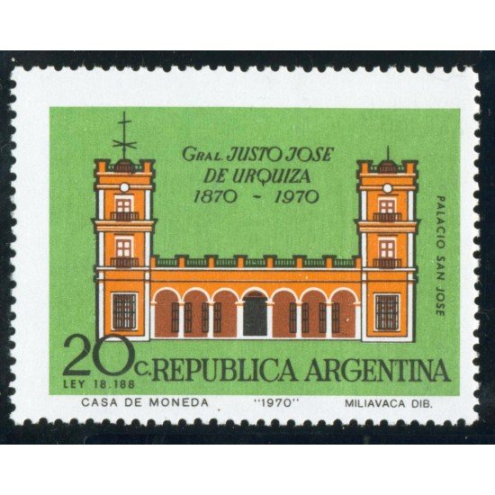 MI2 Argentina  Nº 865  100 Años de la muerte de Justo-José de Urquiza