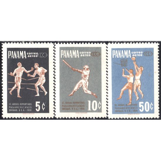 Panama A- 210/12 1959 III Juegos deportivos panamericanos Chicago MNH Panama A- 210/12 1959 III Juegos deportivos panamericanos Chicago MNH