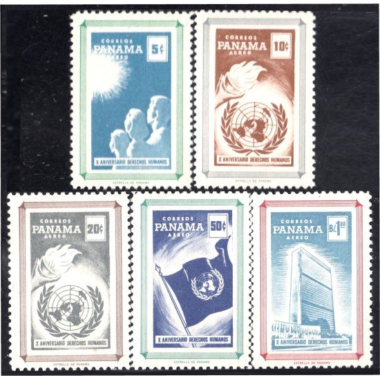 Panama A- 199/03 1959 10º Aniversario de Derechos Humanos MNH Panama A- 199/03 1959 10º Aniversario de Derechos Humanos MNH