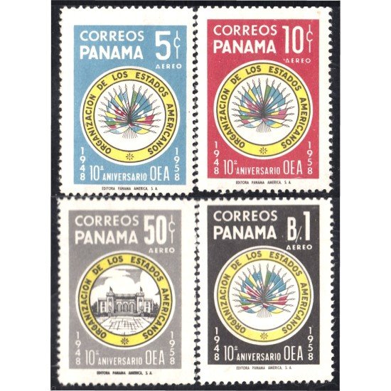 Panama A- 189/92 1958 10º Aniversario de la OEA MNH Panama A- 189/92 1958 10º Aniversario de la OEA MNH
