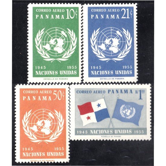 Panama A- 185/88 1958 10º Aniversario de las Naciones Unidas MNH