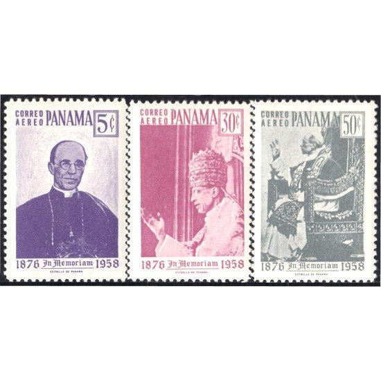 Panama A- 196/98 1958 S.S el Papa Pío XII MNH Panama A- 196/98 1958 S.S el Papa Pío XII MNH