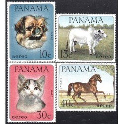 Panama A- 424/27 1967 Animales Gato Perro Toro Caballo MNH Panama A- 424/27 1967 Animales Gato Perro Toro Caballo MNH