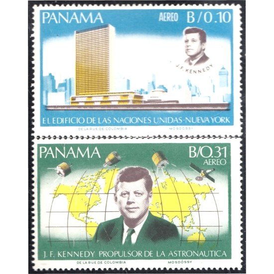 Panama A- 419/20 1967 John Kennedy ONU Astronáutica MNH Panama A- 419/20 1967 John Kennedy ONU Astronáutica MNH