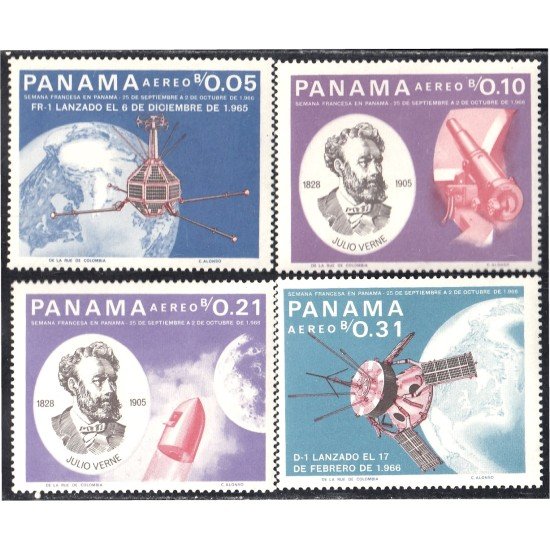 Panama A- 415/18 1967 Julio Verne Satélites MNH