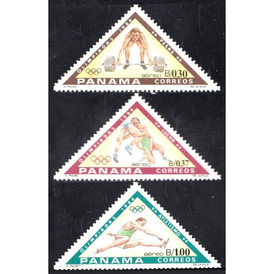 Panama A- 527/29 1984 Deporte Atletismo Pesas Lucha Olimpiadas 1984 MNH Panama A- 527/29 1984 Deporte Atletismo Pesas Lucha Olimpiadas 1984 MNH
