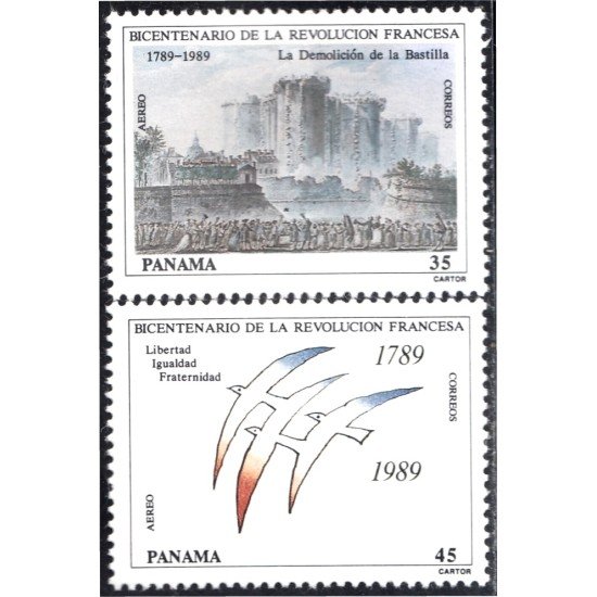 Panama A- 544/45 1989 Bicentenario de la Revolución Francesa MNH Panama A- 544/45 1989 Bicentenario de la Revolución Francesa MNH