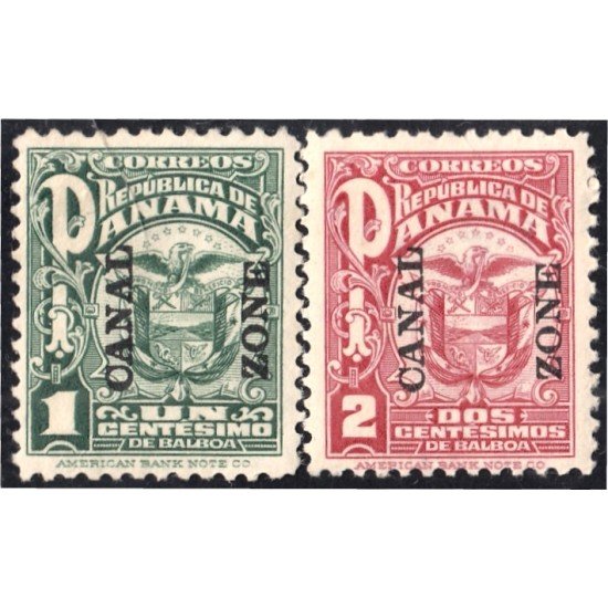 Panamá Zona Canal 52/53 1924 Escudo MH Panamá Zona Canal 52/53 1924 Escudo MH