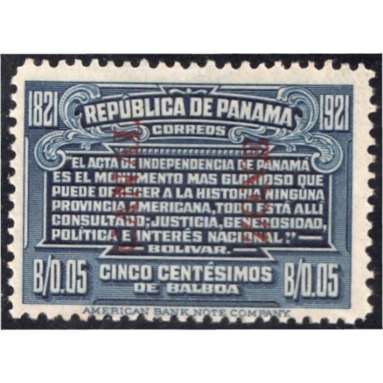 Panamá Zona Canal 49 1921 Acta de Independencia MH Panamá Zona Canal 49 1921 Acta de Independencia MH