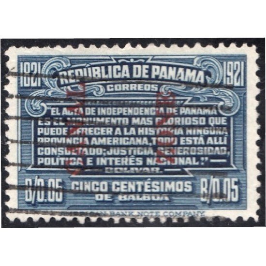 Panamá Zona Canal 49 1921 Acta de Independencia usados Panamá Zona Canal 49 1921 Acta de Independencia usados