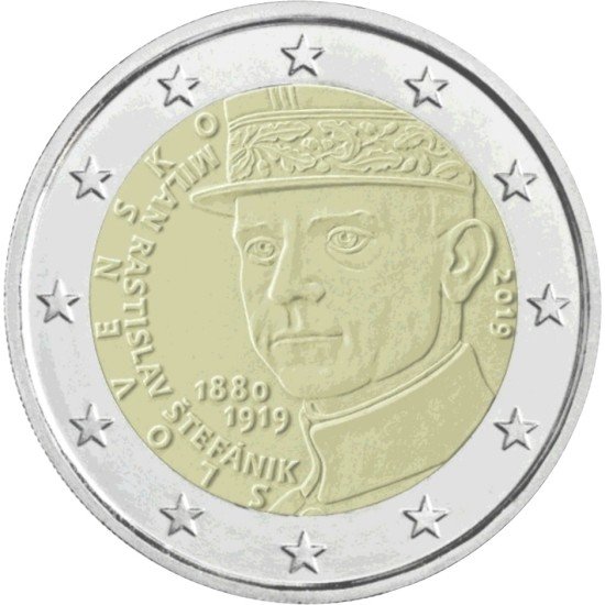 Eslovaquia 2019 2 € euros conmemorativos Milan Rastislav Štefánik Eslovaquia 2019 2 € euros conmemorativos Milan Rastislav Štefánik