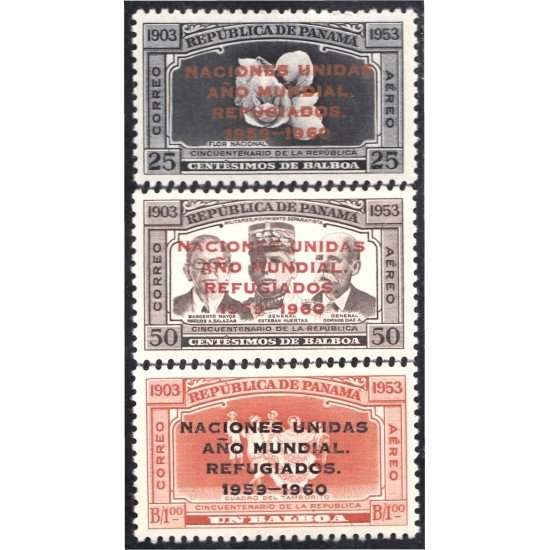 Panama A- 213/15 1960 Naciones Unidas Año Mundial Refugiados sin goma Panama A- 213/15 1960 Naciones Unidas Año Mundial Refugiados sin goma
