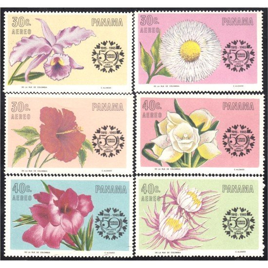 Panama A- 374/79 1967 Flores Flowers MH Panama A- 374/79 1967 Flores Flowers MH