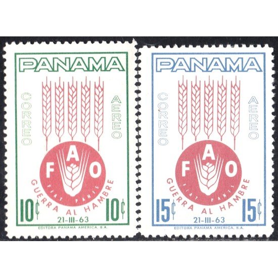 Panama A- 277/78 1963 Guerra al Hambre MH Panama A- 277/78 1963 Guerra al Hambre MH