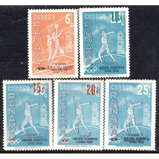 Panama A- 257/61 1962 Juegos Olímpicos Roma 1960 MH Panama A- 257/61 1962 Juegos Olímpicos Roma 1960 MH