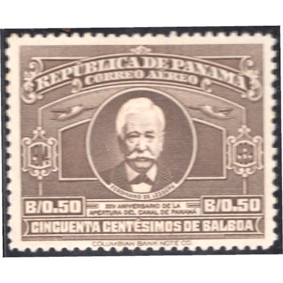 Panama A- 54 1939 Ferdinand de Lesseps sin goma Panama A- 54 1939 Ferdinand de Lesseps sin goma