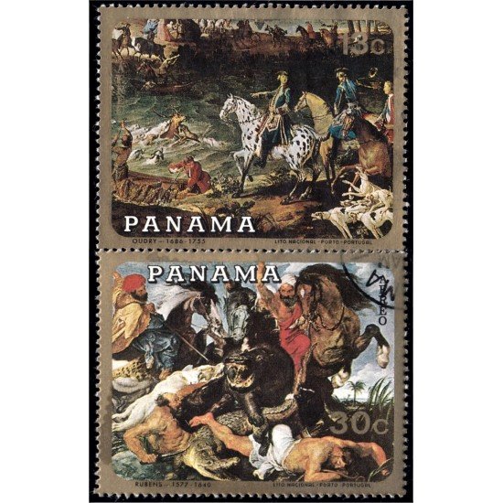 Panama A- 452/53 1968 Pinturas de Oudry y Rubens usados Panama A- 452/53 1968 Pinturas de Oudry y Rubens usados