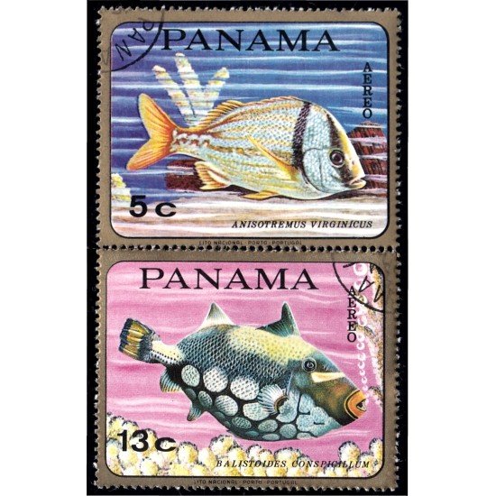 Panama A- 450/51 1968 Peces Fishes usados Panama A- 450/51 1968 Peces Fishes usados