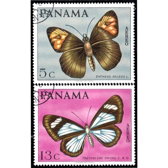 Panama A- 446/47 1968 Mariposas Butterflies usados Panama A- 446/47 1968 Mariposas Butterflies usados