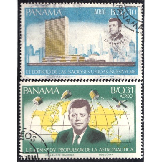 Panama A- 419/20 1967 John Kennedy ONU Astronáutica usados Panama A- 419/20 1967 John Kennedy ONU Astronáutica usados